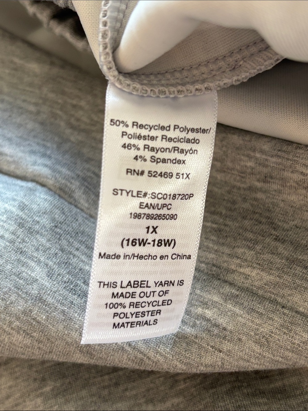 NWT Scoop Women's SCUBA KNIT Gray Pull-On Crop Pants SIZE 1X (16-18) - Picture 6 of 8